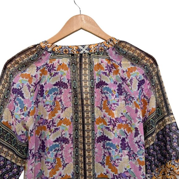 Anthropologie Figueroa & Flower Tunic Front Tie Blouse Sz Petite Small PS - Picture 8 of 13